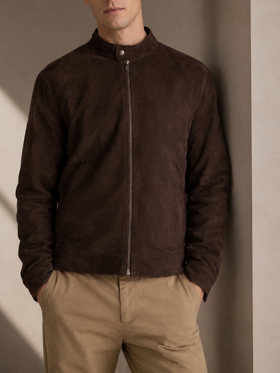 Quince Other - Quince 100% Suede Café Racer Jacket
Color Espresso‎ Size XL